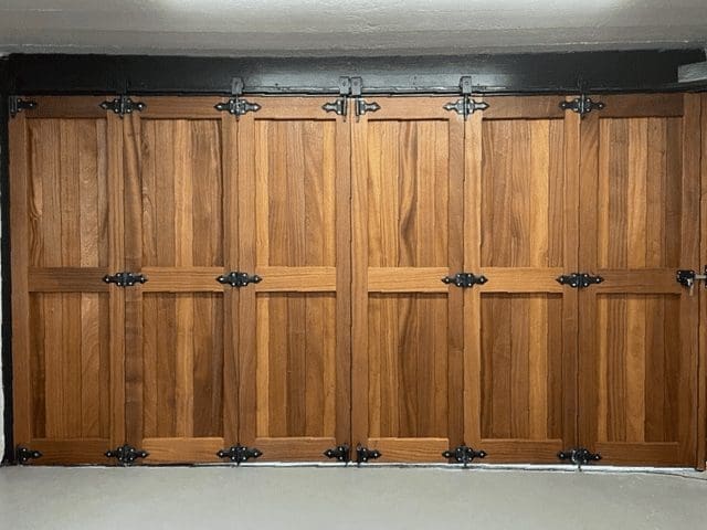 Illustration of Wooden Garage Door Installation